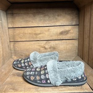 SOLD-Bobs By Skechers Cat Ag Blue Fur Lined Slipper Shoes Women’s Sz 7